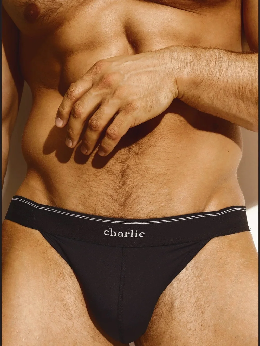 Charlie by MZ Men's Black Microfiber Sport Brief